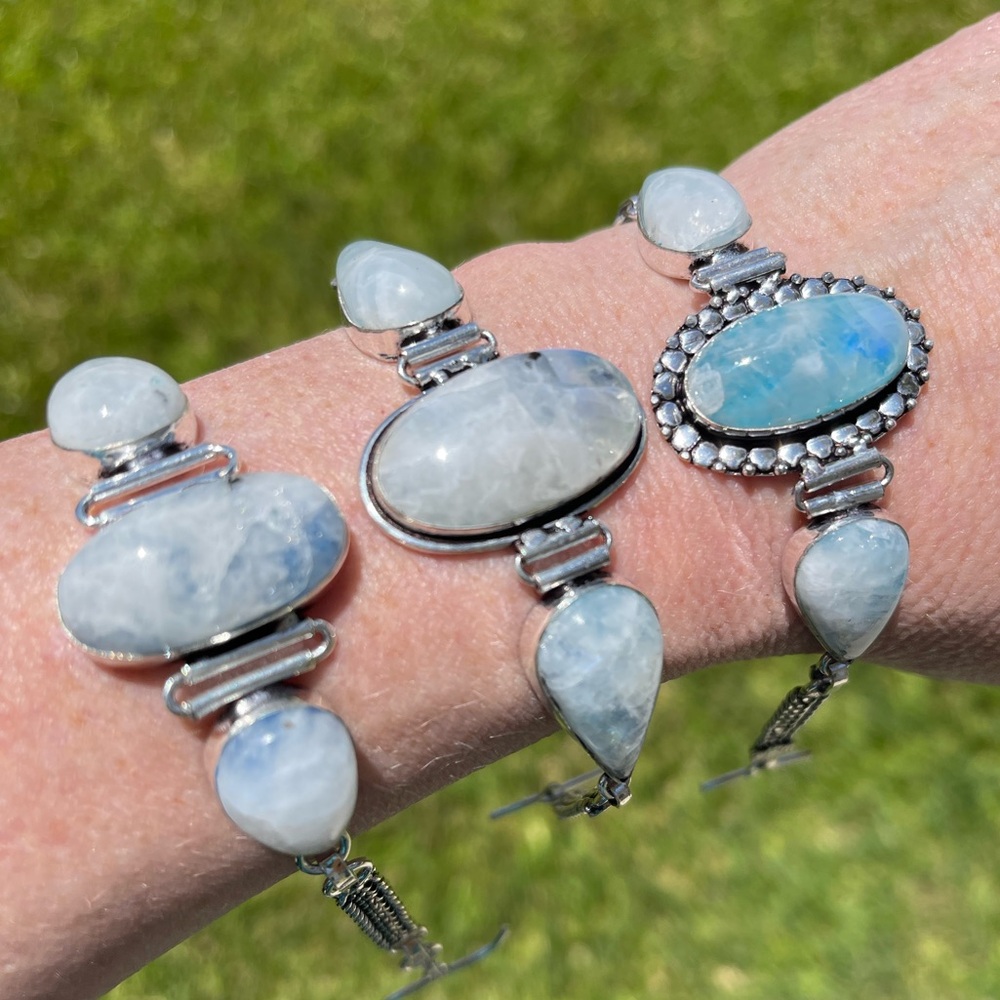 Gorgeous rainbow moonstone bracelet